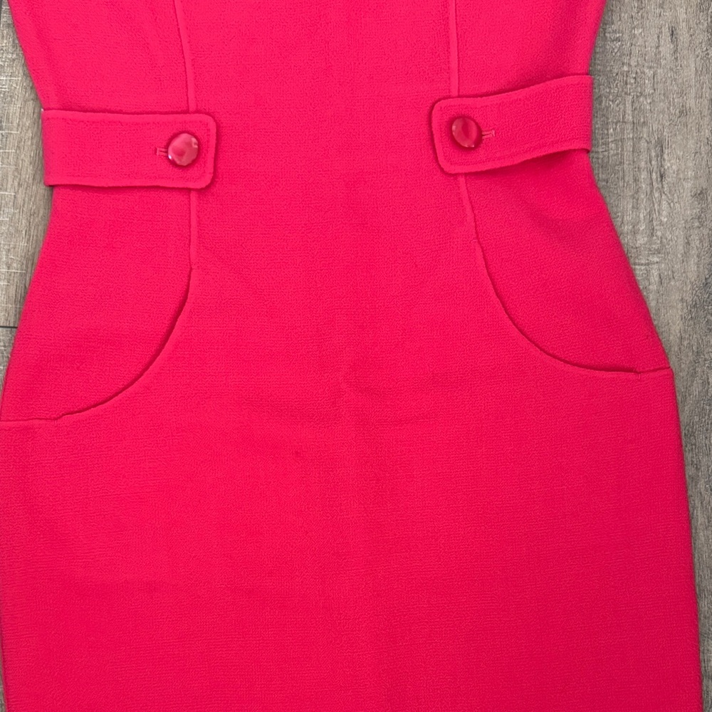 Karen Millen Vibrant Fuchsia Midi Sheath Dress | Size 6 - Picture 3 of 8